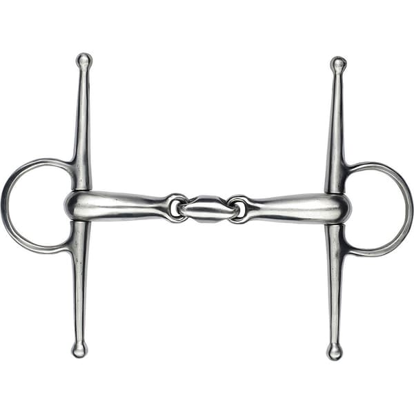 Feeling Satin Rostfritt Stål Tjock Full Cheek Snaffle Anatomic Silver 135 mm