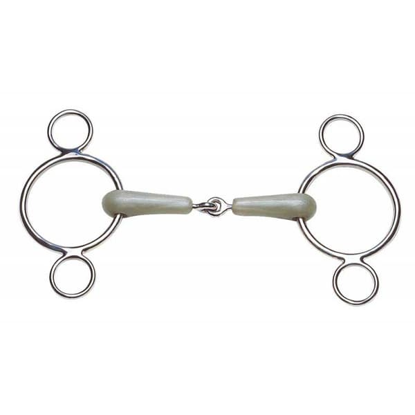 Feeling Justerbar Split Snaffle Med Flexi 3 Ring Søvfarvet 125 mm
