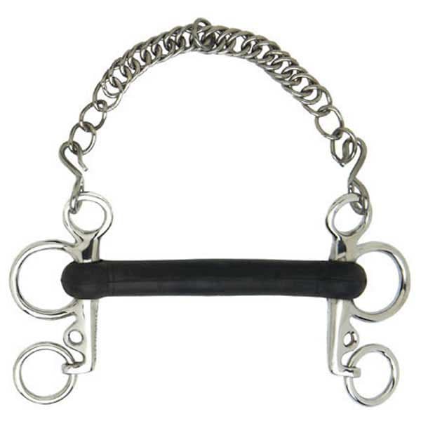 Sefton Rak Mjuk Gummi Kort Bits Pelham Silver 12.5 cm