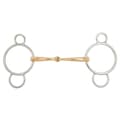 Miniatyrbild 1 av 2: Br Enkelfogad Snaffle Anatomisk Pessoa Soft Contact 12 Mm Ringar 70 Mm Snaffle Guld 12.5 cm