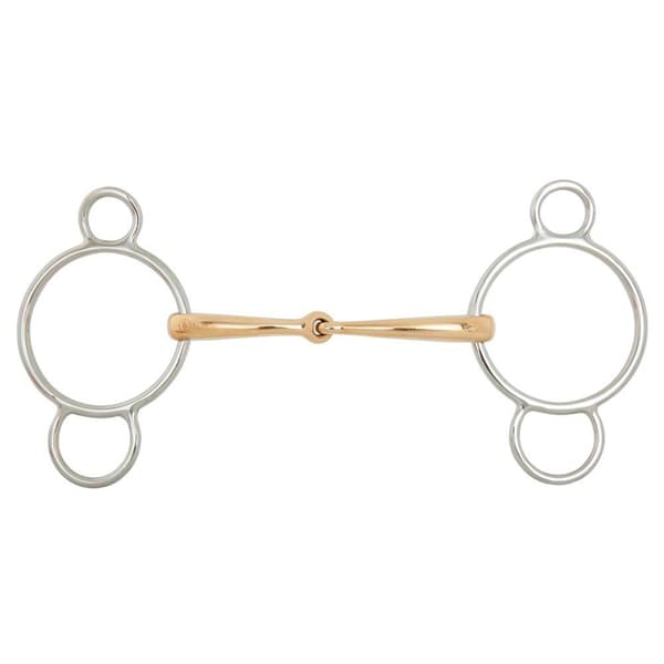 Br Enkelfogad Snaffle Anatomisk Pessoa Soft Contact 12 Mm Ringar 70 Mm Snaffle Guld 12.5 cm