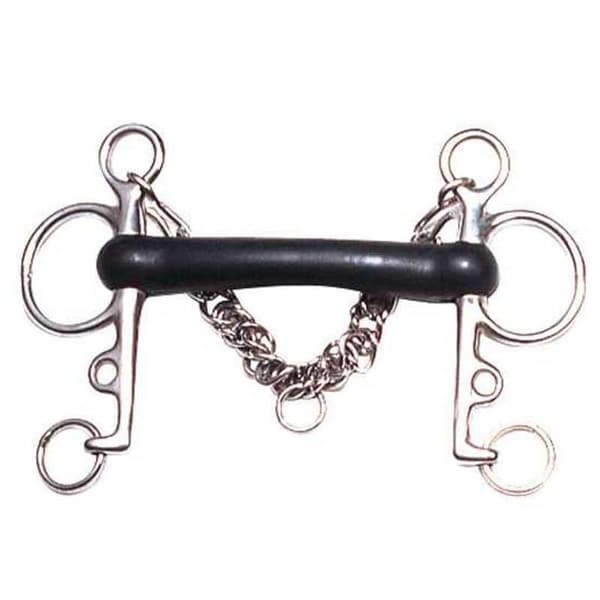Marjoman Distribucion Gummi Rustfri StÅl Pelham Bit Flexible Søvfarvet 13.5 cm