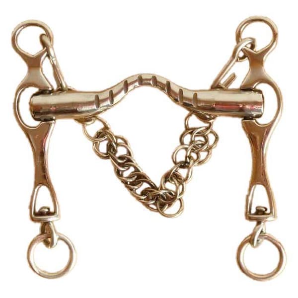 Marjoman Distribucion Rostfritt Stål Portugisiska Med Riffad Mun Bit López/roldán Guld 12.5 cm