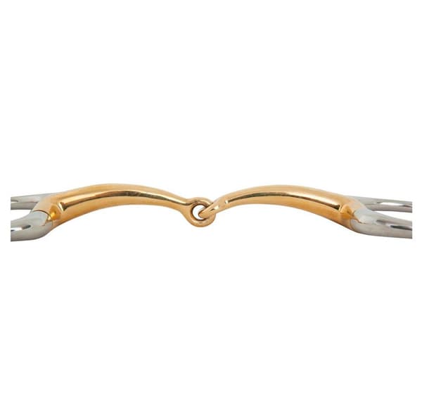 Br Enkeltleddet æggeskoddesnaffle Anatomisk Soft Contact 14 Mm Ring 65 Mm Snaffle Gylden 12.5 cm