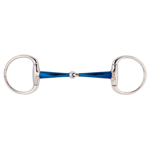 Br Enkelfogad Snaffle Sweet Iron Magic System 14 Mm Ringar 65 Mm Snaffle Blå 11.5 cm