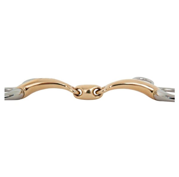 Br Dubbelfogad Baucher Anatomisk Soft Contact 14 Mm Snaffle Guld 13.5 cm