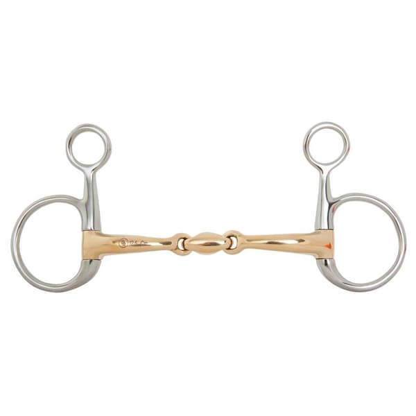 Br Dubbelfogad Baucher Anatomisk Soft Contact 14 Mm Snaffle Guld 13.5 cm