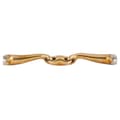 Miniatyrbild 2 av 2: Br Dubbelfogad Snaffle Mjuk Kontakt Lätt Böjd Bustrens 14 Mm Ringar 70 Mm Snaffle Guld 11.5 cm