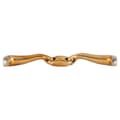Miniatyrbillede 2 af 2: Br Snaffle Egg-but Double Jointed Snaffle Soft Contact Slightly Curved 16 Mm Rings 70 Mm Gylden 13.5 cm
