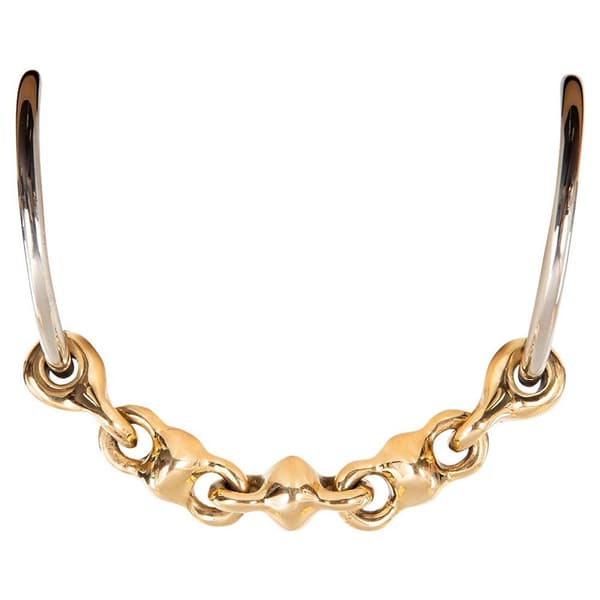 Br Dubbelfogad Snaffle Ringar Waterford Cuprion 18 Mm 65 Mm Snaffle Guld 13.5 cm