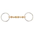Miniatyrbild 1 av 2: Br Dubbelfogad Snaffle Ringar Waterford Cuprion 18 Mm 65 Mm Snaffle Guld 13.5 cm