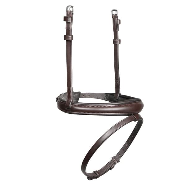 Velociti Leather Curved Horse Flash Noseband Havana Full