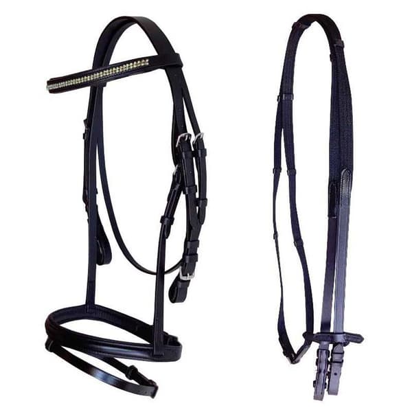 Marjoman Distribucion Snaffle Canvas-ohjat. Double Row Stone Otsanauhasuitset  Full