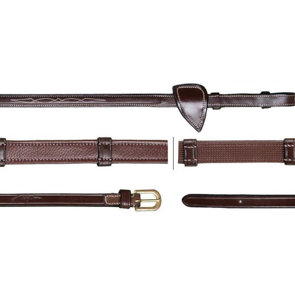 Dyon D Collection 5/8 JÆger Tøjler Med 7 Læder Sløjfer  Pony