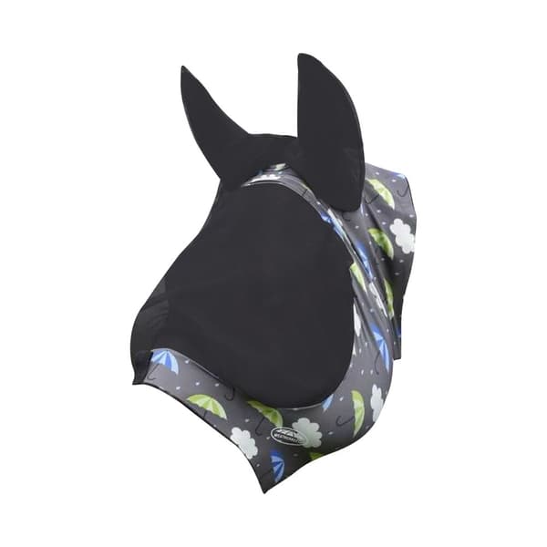 Weatherbeeta Deluxe Umbrella Stretch Horse Fly Mask With Ears Grey/Blue/Green Pony