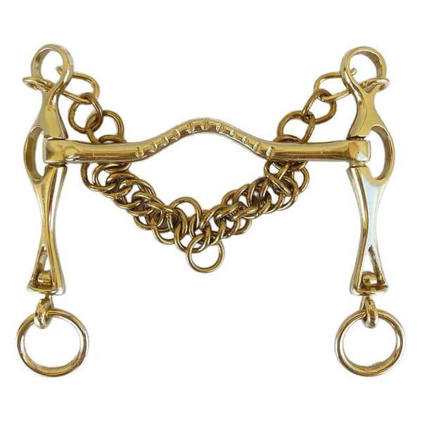 Marjoman Distribucion Portugisiska Modell Snaffle Med Kedjebit Balao Guld 13.5 cm