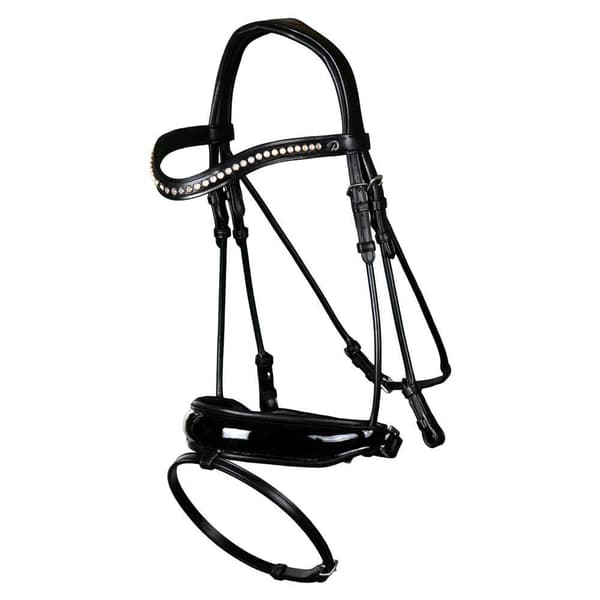 Dyon Stort Vevnosgrimma Träns Med Blixt Round Leather Collection  Cob