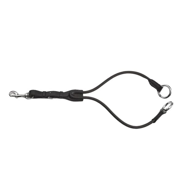 Velociti Gara Elasticated Leather Horse Running Martingale Black Full