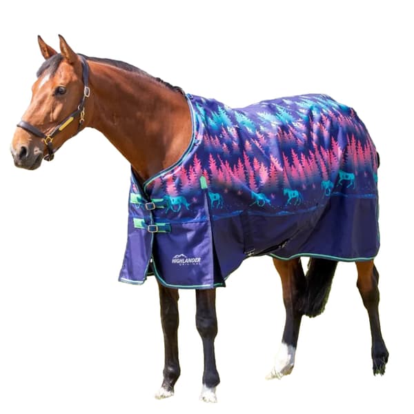 Highlander Original Lite Standard-Neck tæppe til heste Navy 5´ 9"