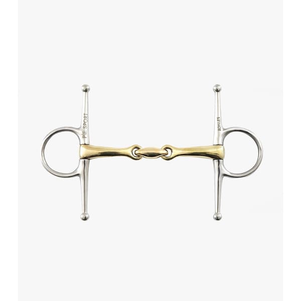 Premier Equine Brass Alloy Full Cheek Snaffle With Lozenge Bit  11 cm