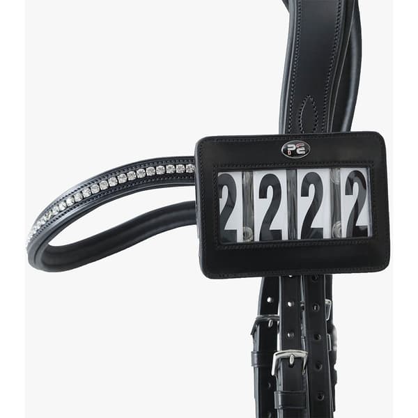 Premier Equine Bridle Competition Number Holder Black Tøjle