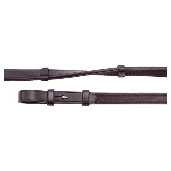 Premier Equine Salvatore Rubber & Leather Grip Tøjler  5/8