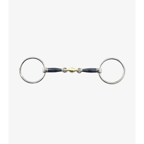Premier Equine Sweet Iron Loose Ring Snaffle With Brass Alloy Lozenge Bit  11 cm
