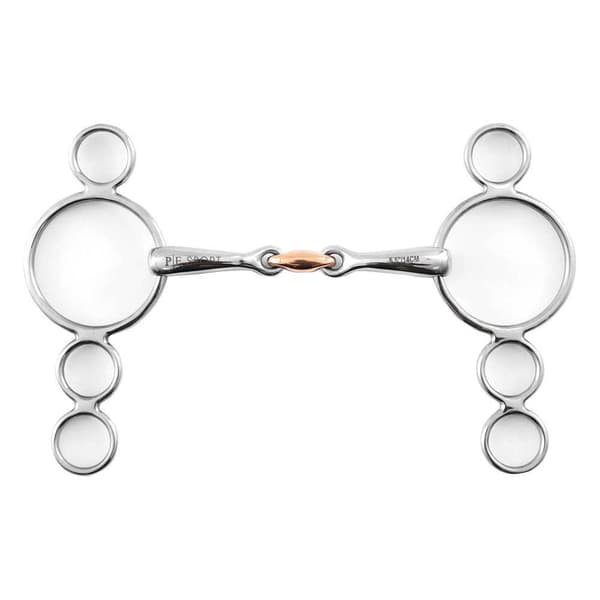 Premier Equine Three Ring Dutch Gag With Copper Lozenge Bit  11 cm