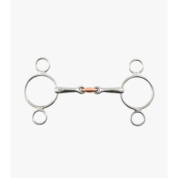Premier Equine Two Ring Gag With Copper Lozenge Bit  15 cm