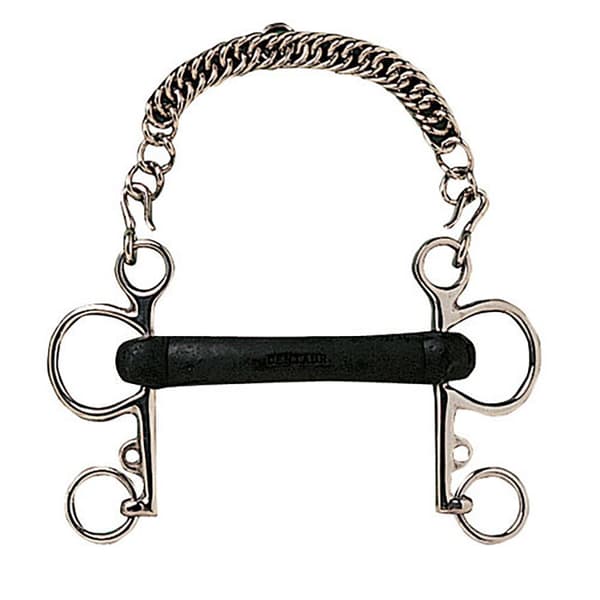 Hispano Hipica Mullen Mundstykke Blødt Gummibid Pelham Søvfarvet 12.5 cm