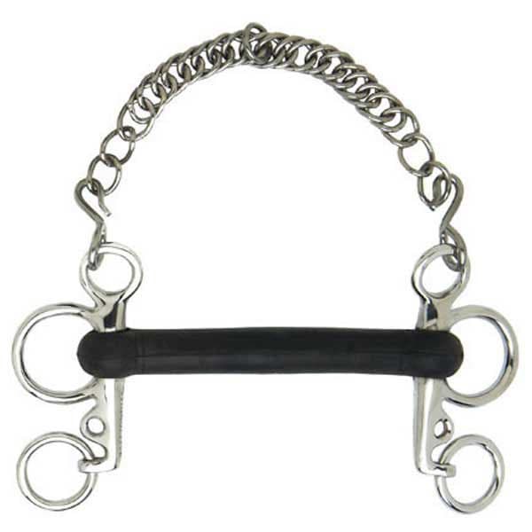 Sefton Rak Gummi Hård Kort Bit Pelham Silver 13.5 cm