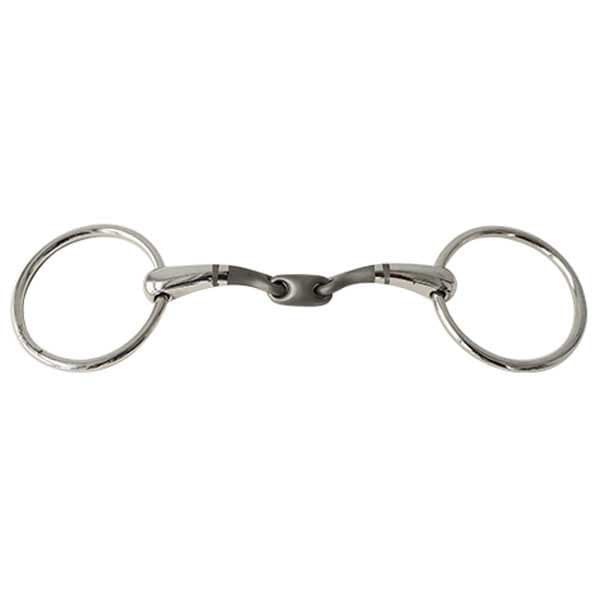 Sefton Double Curve Split Matt Mun Ring Snaffle 14 Mm Silver 12.5 cm