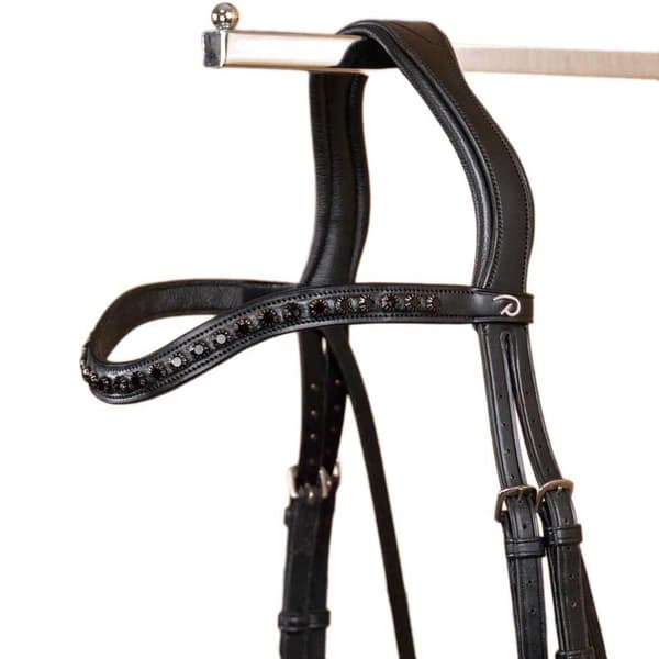 Dyon New English Collection Svart Swarovski V-format Pannband Svart Over