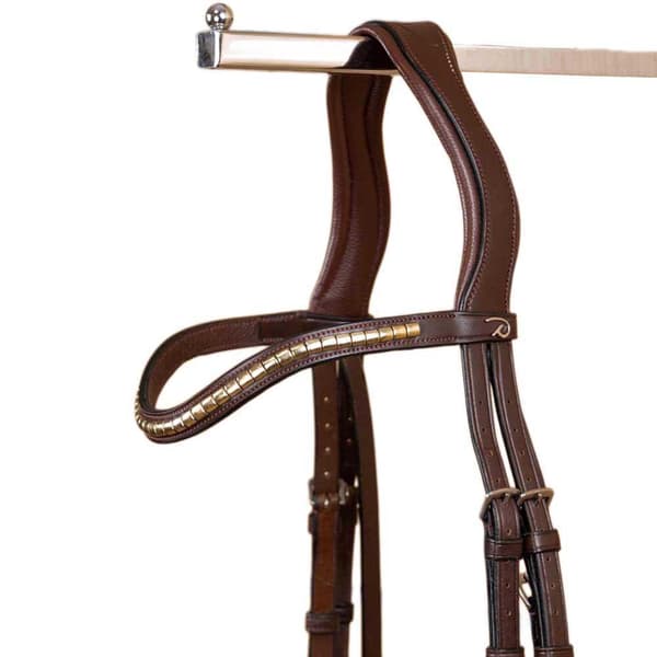 Dyon New English Collection Messing Pandebånd Med V-formet Pandebånd Brun Cob