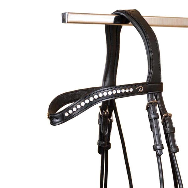 Dyon New English Collection Hvid Swarovski V-formet Pandebånd Sort Cob