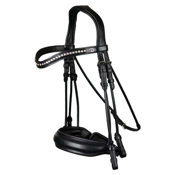 Dyon Round Leather Collection Leveä Kuononauha Kaksoisohjat Musta Cob