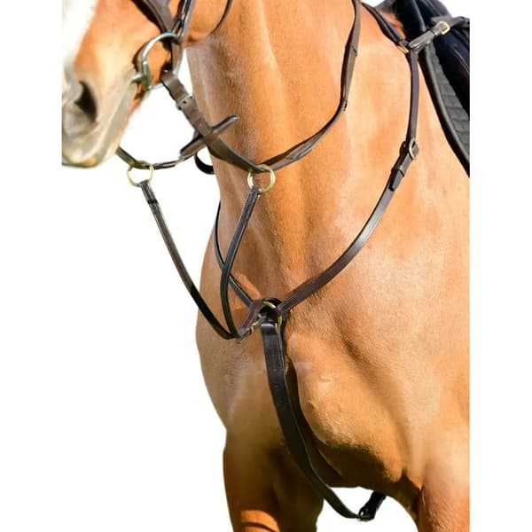 Kincade Klassisk bröstplatta i läder med löpande Martingale Brown Full