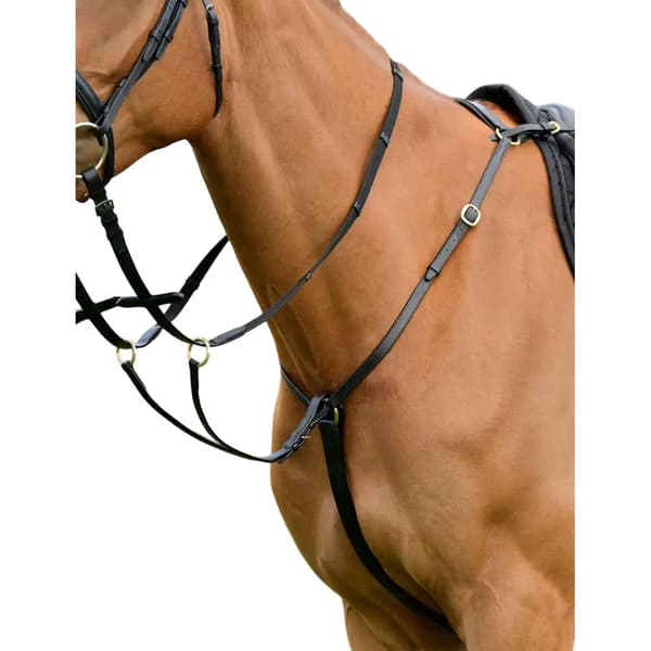 Kincade Classic Leather Breastplate With Running Martingale Black Pony