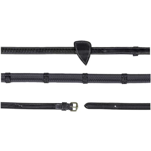 Dyon 1/2´´ Rubber Reins With 7 Leather Loops Ohjat  Pony