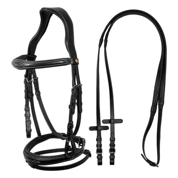 Equestro Anatomic Soft Stitched Suitset Musta Cob