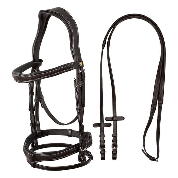 Equestro Anatomical Logo Tøjle Sort Cob