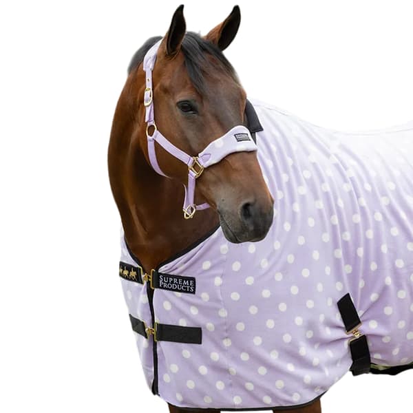Supreme Products Dotted Fleece Horse Head Collar & Lead Rope