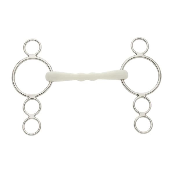 Lorina Horse 3 Ring Gag Bit Silver 6in