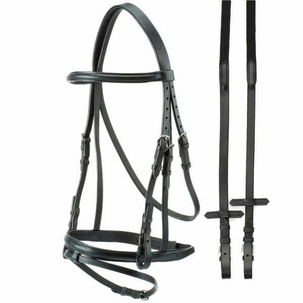 Tattini Flat Leather Träns Svart Minipony