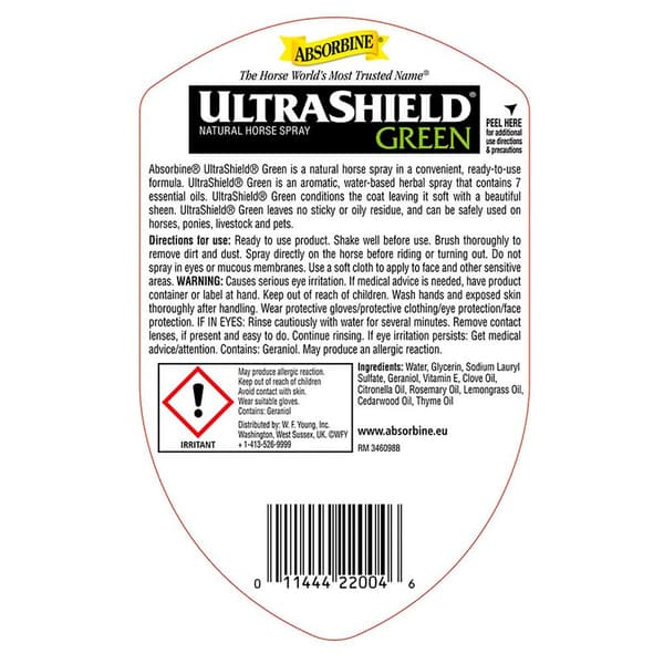 Absorbine Lotion Ultrashield Greenfur 946 Ml Vihreä