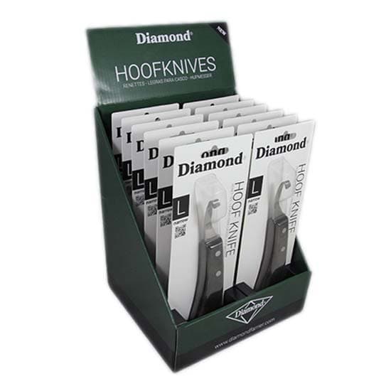 Diamond Trähandtag Smalt Platt Blad Höger Hovborste Silver
