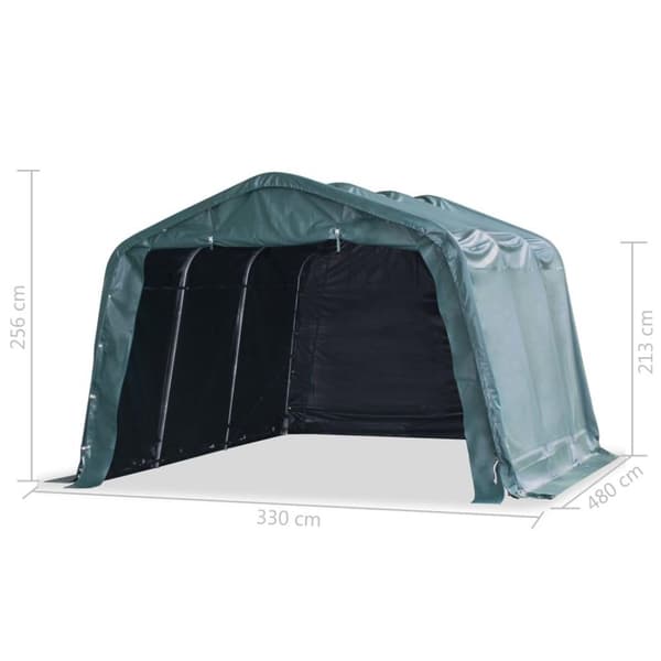 vidaXL Irrotettava karjateltta PVC 550 g/m² 3,3x4,8 m tummanvihreä