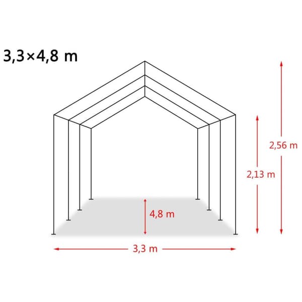 vidaXL Irrotettava karjateltta PVC 550 g/m² 3,3x4,8 m tummanvihreä