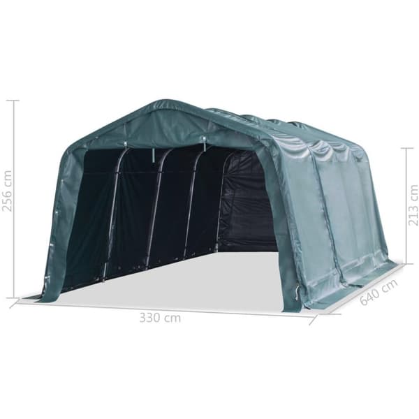 vidaXL Irrotettava karjateltta PVC 550 g/m² 3,3x6,4 m tummanvihreä