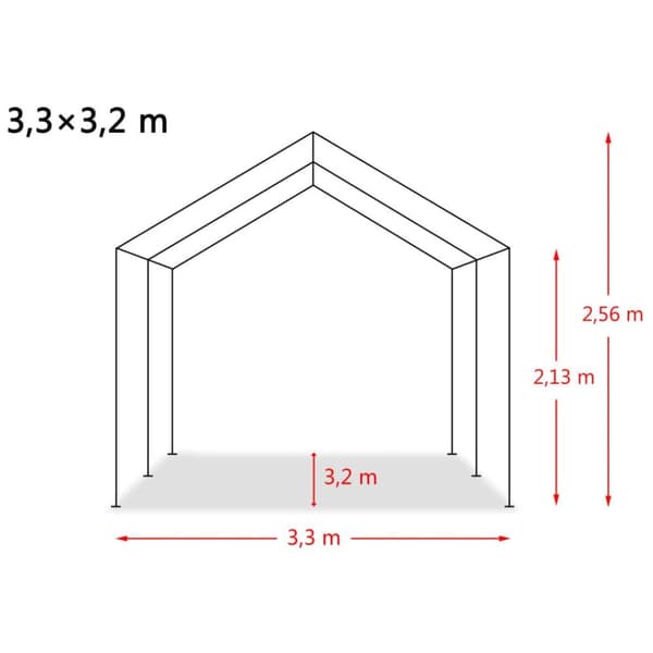 vidaXL Flyttbart kvegtelt PVC 550 g/m² 3,3x3,2 m mørkegrønn